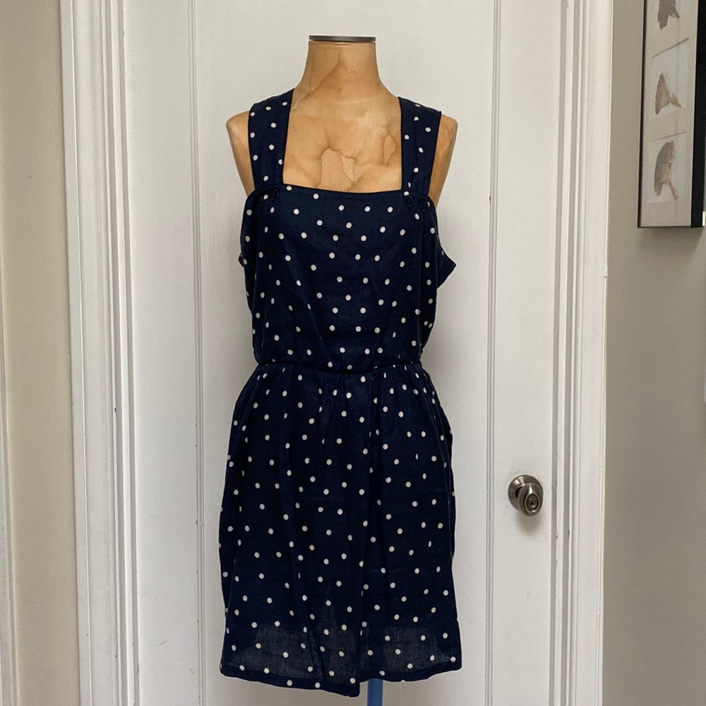 Madewell | Sessùn "Walk with Me" navy polka dot dress